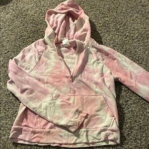 Pink and White Tie-Dye Hoodie
